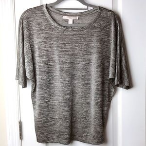 Oversized Dolman Sleeve Silver/Gunmetal Top